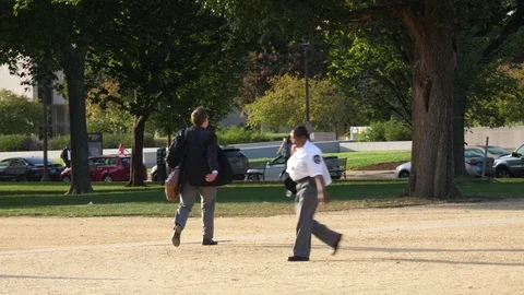 Video of man in suit walking in baseball field Stock Footage 80667069