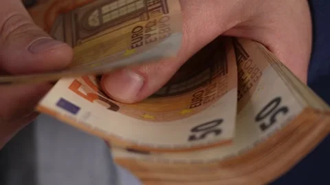 Video of man's hands count banknotes, money calculation. Personal expenses, Stock Footage 287198305