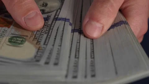 Video of man's hands count banknotes, money calculation. Personal expenses, Stock Footage 287198372