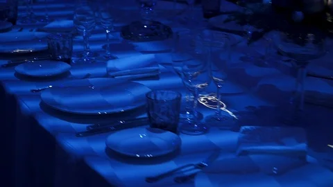 Video mapping of mouses running on holiday table following shot Video stock 129639589