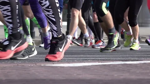Video of marathon runners in 4K Stock Footage 74756706
