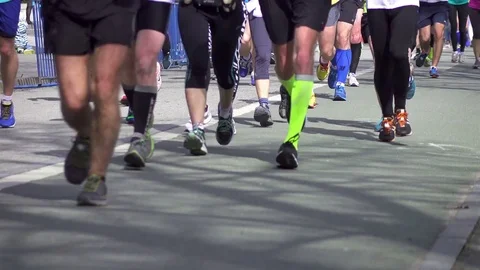 Video of marathon runners in 4K Stock Footage 74819372