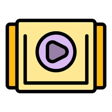 Video market studies icon vector flat Illustrazione stock
