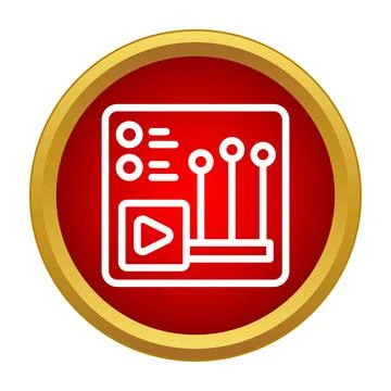 Video marketing analytics icon representing market research Stock Illustration