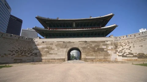Video-material-for-real-shooting-and-tracking-through-Seoul-gate-South-Korea Stock Footage 126133741