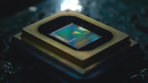 A video matrix located on the printed circuit board plays a clip about tourism  Stock Footage 313149417