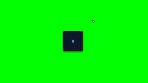 Video media play and pause button popup on green screen Vídeo Stock 344371347