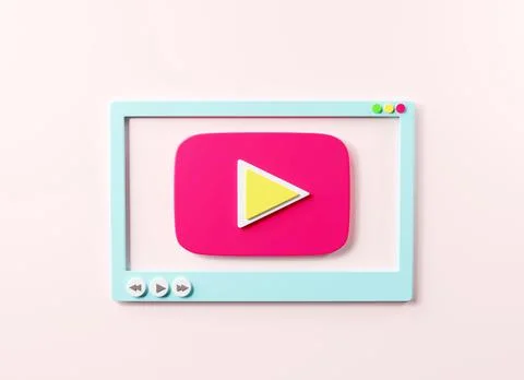 Video media player screen interface for social media template for web or mobi Illustrazione stock