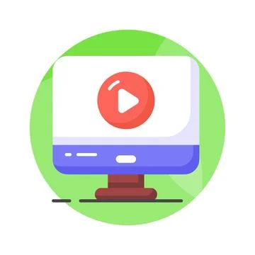 Video media player vector design, video marketing icon for premium use Illustrazione stock