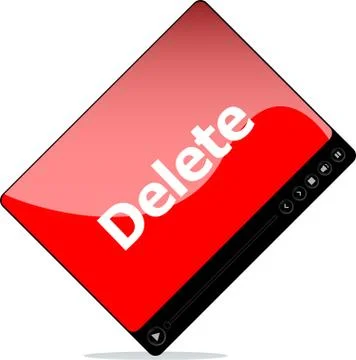 Video media player for web with delete word イラスト素材