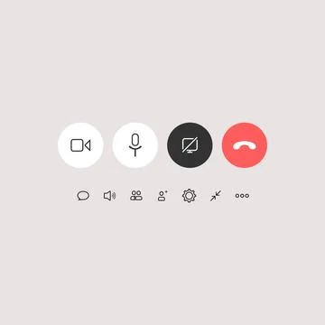 Video meeting related icons. Basic icons for Video Conference, Webinar and Video イラスト素材