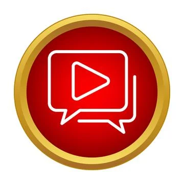 Video message bubble icon for communication platforms Illustrazione stock