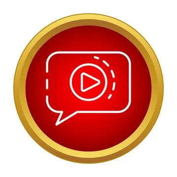 Video message chat bubble with play icon Stock Illustration