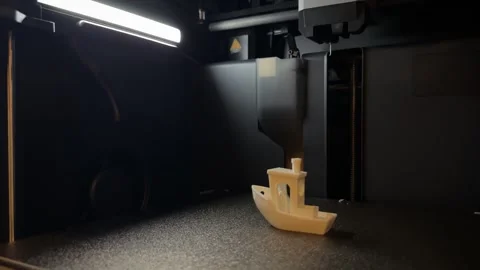 Video of a miniature ship inside a 3D printer Stock-Footage 347012222