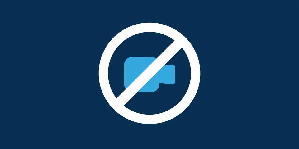 Video Missing, Filming Banned or Not Available - Simple Blue Pictogram with.. Stock Illustration
