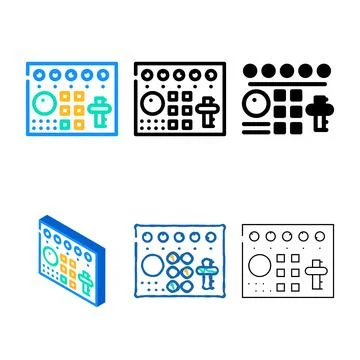 Video mixer color icon vector diversity flat Stock Illustration
