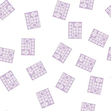 Video mixer glyph vector seamless pattern flat Stock Illustration
