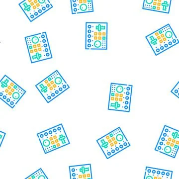 Video mixer vector seamless pattern flat イラスト素材