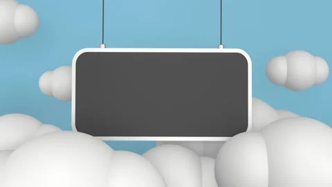 Video mockup 3d rendering labels blank scenes minimal blackboard. Stock Footage 244504963