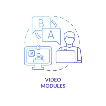 Video modules blue gradient concept icon Illustrazione stock