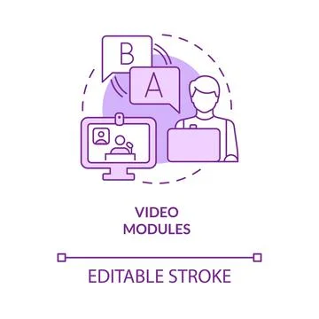 Video modules purple concept icon Illustrazione stock