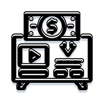 Video monetization concept illustrating streaming digital content payment Stock Illustration