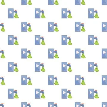 Video monetization pattern showing money flowing from media player Stock Illustration