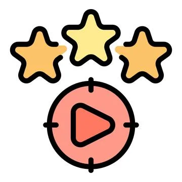 Video monetize raiting icon vector flat Stockillustratie