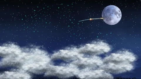 Video of moon meteor in space	 Stock Footage 296978202