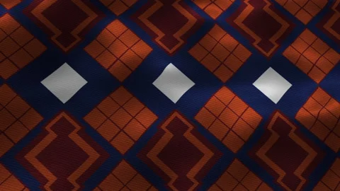 Video motion graphic background. Geometric ethnic pattern on silk fabric wind Stock Footage 196770636