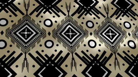 Video motion graphic background. Geometric ethnic pattern on silk fabric wind Stock Footage 196772066