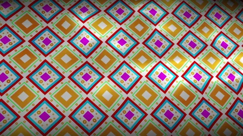 Video motion graphic background. Geometric ethnic pattern on silk fabric wind Stock Footage 196774461