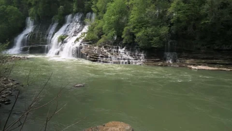 Video Moving Forward Towards Cascading Waterfall, 4K Stock Footage 189467991