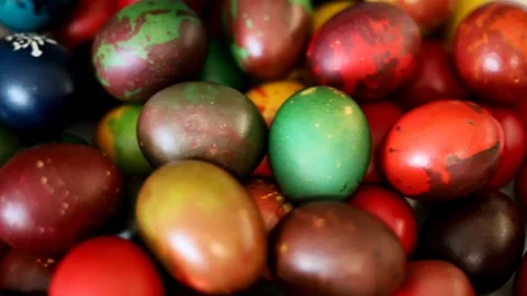 Video of multi colored easter eggs Stock Footage 277888172