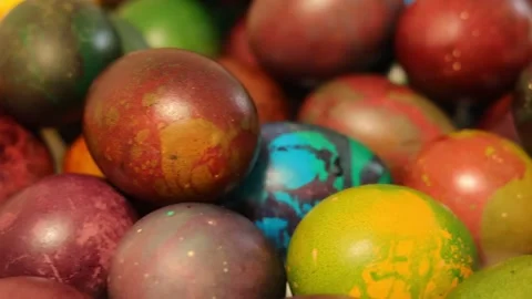 Video of multiple Colorful Easter Eggs Stock Footage 320565742