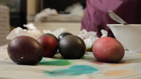 Video of multiple Colorful Easter Eggs Stock Footage 320565768