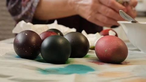Video of multiple Colorful Easter Eggs Stock Footage 320566310