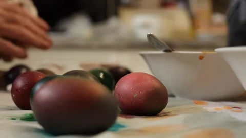 Video of multiple Colorful Easter Eggs Stock Footage 320566405