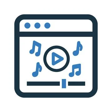 Video, music, tutorial icon. Simple editable vector design isolated on a wh.. Stock Illustration