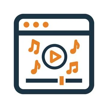 Video, music, tutorial icon. Simple color vector. 스톡 일러스트