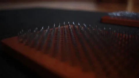 Video Nails board close up sadgu wooden board macro clip Stock Footage 165700120
