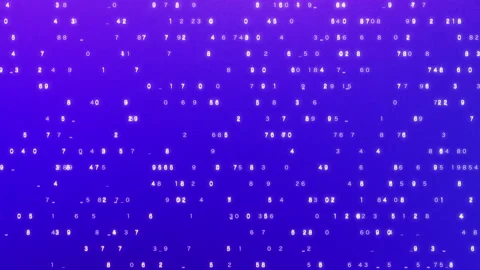 A video of numbers randomly appearing in a virtual space. A looping matrix vi Stock Footage 165082405