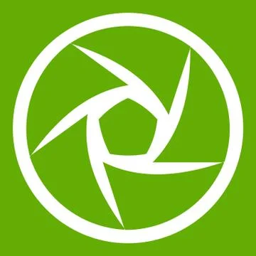 Video objective icon green Stock Illustration