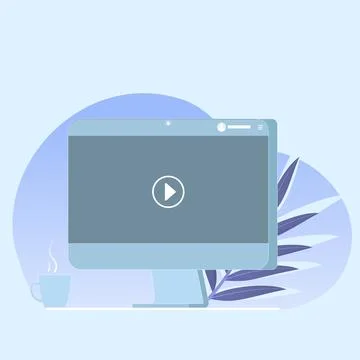 Video online, tutorial and training, digital teaching Stock Illustration