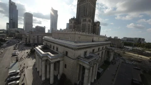 The video opens with a breathtaking aerial view of Warsaw, Poland. Stock Footage 281746486