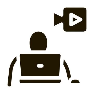Video operator icon Vector Glyph Illustration Ilustração Stock