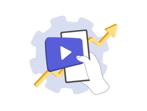 Video optimization with SEO for search algorithms. Increase in number of video Stock Illustration