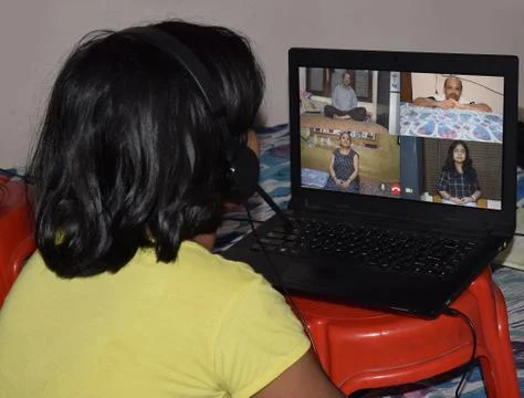 Video or internet Calling Stock-Fotos