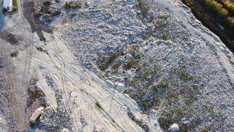 Video over the landfill which is compacted with sand Stock Footage 162618591