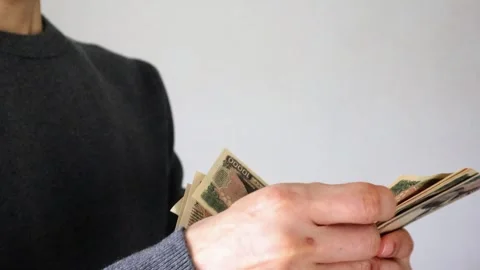 Video of a person counting banknotes Stock Footage 324548015